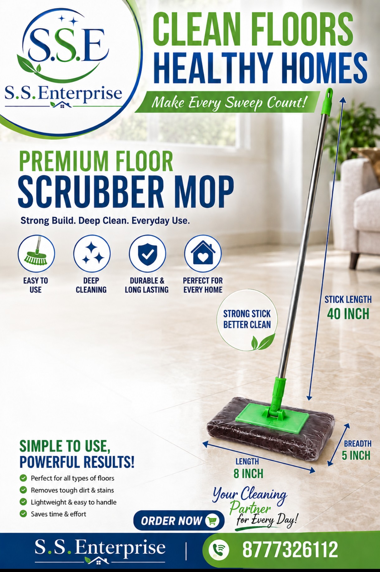 Scrubber with Stick
