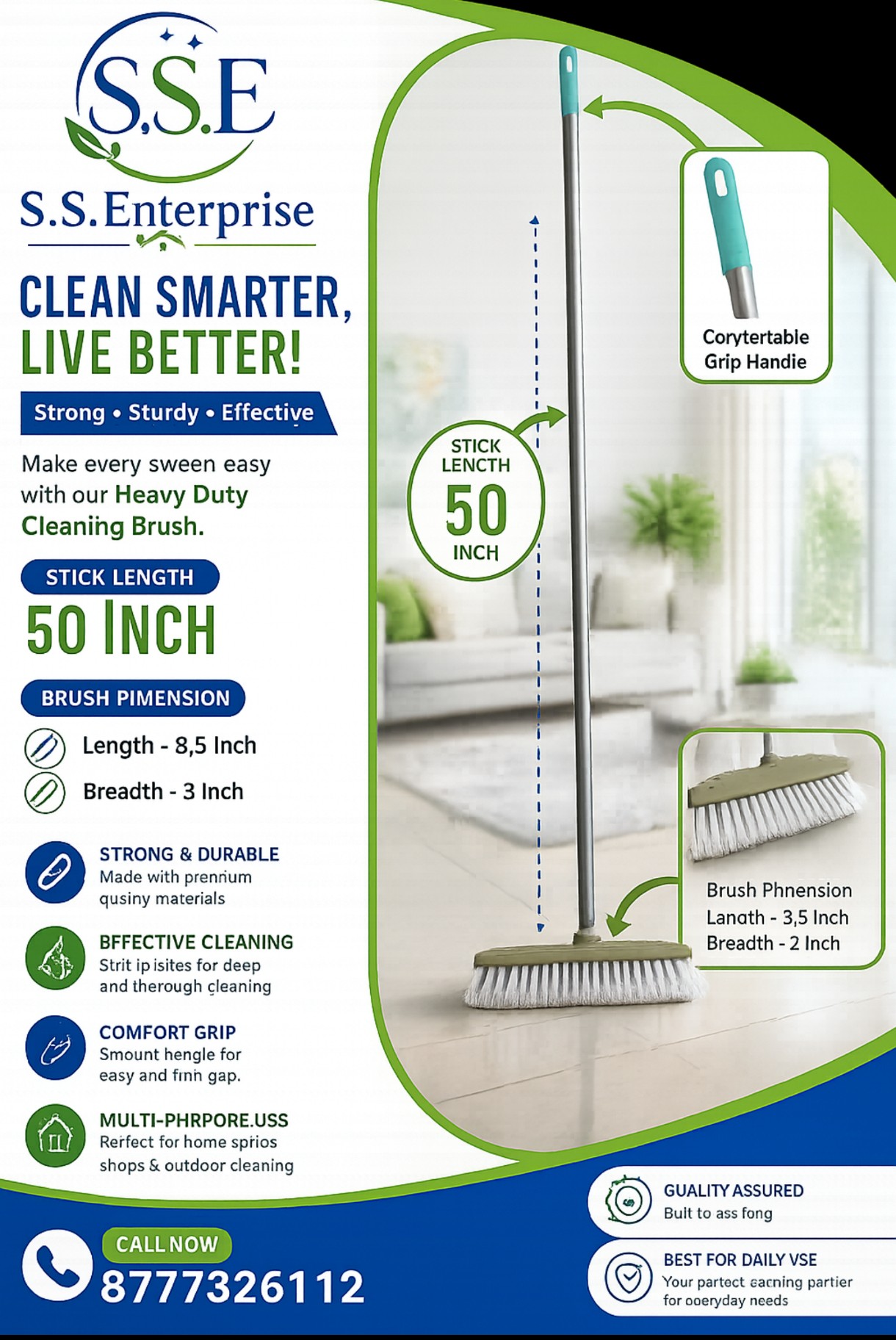 Heavy Duty Nylon Floor Scrubber